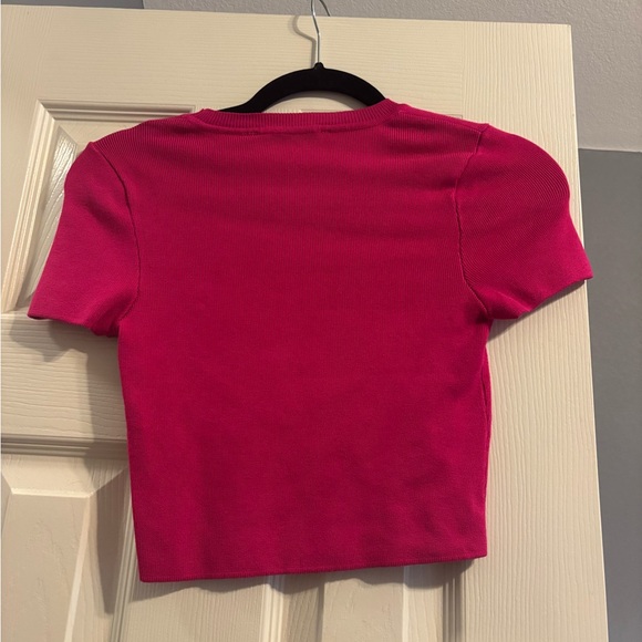 Zara Fuchsia Ribbed Top - Picture 3 of 3